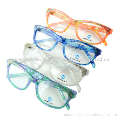 Acetate Eyeglasses with Metal Piece Pattern InsertNew